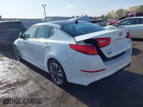 2015 Kia Optima SX Turbo with VIN 5XXGR4A65FG488237, listed as a IAAI auction lot 41978359 with 157,216 mi miles and . Bid and sale history available at DreamBid. Image 3.