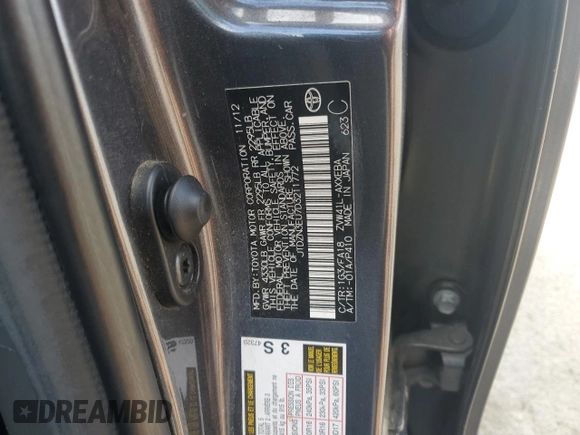 2013 Toyota Prius Two with VIN JTDZN3EU7D3211772, listed as a Copart auction lot 54561975 with 213,887 mi miles and Salvage Title. Bid and sale history available at carsss.com. Image 12.