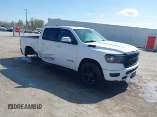 2020 Ram 1500 Big Horn with VIN 1C6SRFFT1LN146716, listed as a IAAI auction lot 41908787 with 107,043 mi miles. Bid and sale history available at carsss.com. Image 1.