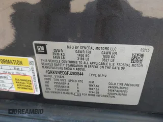 2015 GMC Acadia SLE with VIN 1GKKVNED3FJ283844, listed as a IAAI auction lot 42479717 with 185,574 mi miles and . Bid and sale history available at DreamBid. Image 9.