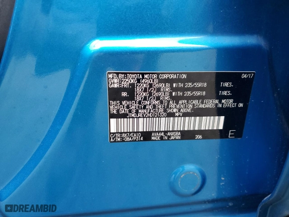 2017 Toyota RAV4 Hybrid Limited with VIN JTMDJREV2HD121320, listed as a Copart auction lot 50174605 with NaN miles and Salvage Title. Bid and sale history available at carsss.com. Image 15.