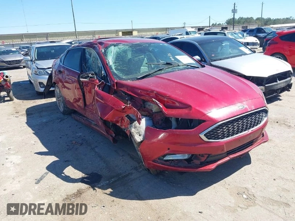 2017 Ford Fusion Titanium with VIN 3FA6P0K90HR184777, listed as a IAAI auction lot 41722188 with 116,654 mi miles. Bid and sale history available at carsss.com. Image 1.
