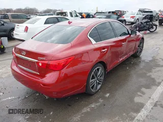 2014 Infiniti Q50 Premium with VIN JN1BV7AR5EM704052, listed as a IAAI auction lot 41155726 with 100,830 mi miles. Bid and sale history available at carsss.com. Image 4.