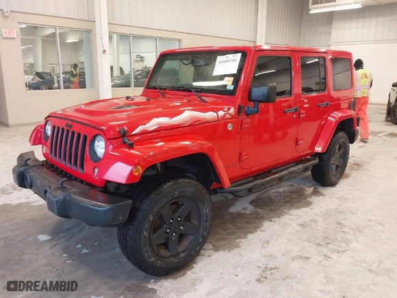 2015 Jeep Wrangler Unlimited Sahara with VIN 1C4BJWEG5FL643448, listed as a IAAI auction lot 41684744 with 1 mi miles. Bid and sale history available at carsss.com. Image 2.