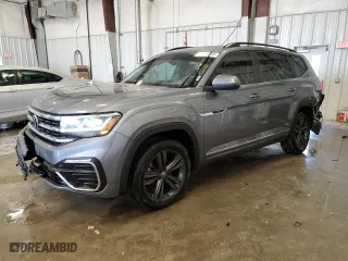 2021 Volkswagen Atlas 3.6L V6 SE w/Technology R-Line with VIN 1V2RR2CA1MC533071, listed as a Copart auction lot 48988215 with 78,881 mi miles and Salvage Title. Bid and sale history available at carsss.com. Image 1.