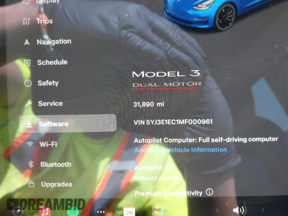 2021 Tesla Model 3 Performance with VIN 5YJ3E1EC1MF000961, listed as a IAAI auction lot 42110524 with 31,890 mi miles and . Bid and sale history available at carsss.com. Image 7.