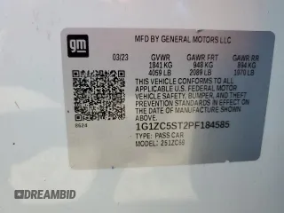 2023 Chevrolet Malibu LS with VIN 1G1ZC5ST2PF184585, listed as a Copart auction lot 52514585 with Not Provided miles and Clean Title. Bid and sale history available at DreamBid. Image 12.