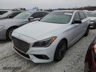 2019 Genesis G80 3.3T Sport with VIN KMHGN4JB4KU299586, listed as a Copart auction lot 85801754 with 50,162 mi miles and Salvage Title. Bid and sale history available at carsss.com. Image 1.
