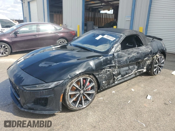 2024 Jaguar F-Type with VIN SAJD55FE3RCK83817, listed as a Copart auction lot 76881334 with 14,855 mi miles and Non Repairable. Bid and sale history available at DreamBid. Image 1.