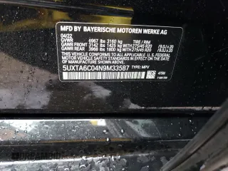 2022 BMW X5 xDrive45e with VIN 5UXTA6C04N9M33587, listed as a Copart auction lot 45260463 with 7,224 mi miles. Bid and sale history available at carsss.com. Image 13.