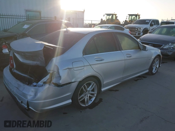 2012 Mercedes-Benz C-Class C 250 Sport with VIN WDDGF4HB4CR222881, listed as a IAAI auction lot 41783860 with 109,759 mi miles. Bid and sale history available at carsss.com. Image 4.