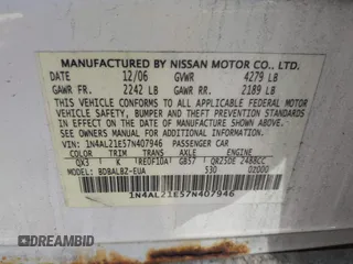 2007 Nissan Altima 2.5 S with VIN 1N4AL21E57N407946, listed as a IAAI auction lot 42003105 with 171,030 mi miles. Bid and sale history available at carsss.com. Image 9.
