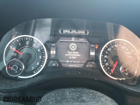 2019 Ram 1500 Big Horn with VIN 1C6SRFFT0KN870198, listed as a Copart auction lot 55661905 with 103,716 mi miles and Salvage title. Bid and sale history available at DreamBid. Image 9.