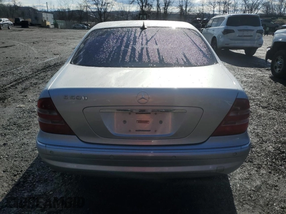 2001 Mercedes-Benz S-Class with VIN WDBNG75J11A162631, listed as a Copart auction lot 52103705 with 215,870 mi miles and Salvage Title. Bid and sale history available at carsss.com. Image 6.