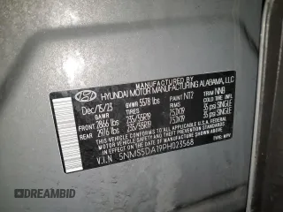 2023 Hyundai Santa Fe Hybrid Limited with VIN 5NMS5DA19PH023568, listed as a Copart auction lot 84937004 with 45,693 mi miles and Salvage Title. Bid and sale history available at carsss.com. Image 14.