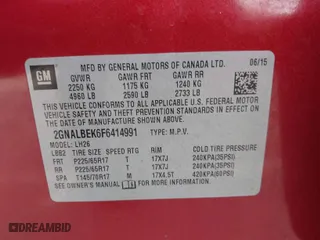 2015 Chevrolet Equinox LT with VIN 2GNALBEK6F6414991, listed as a IAAI auction lot 41689196 with 153,775 mi miles. Bid and sale history available at carsss.com. Image 9.