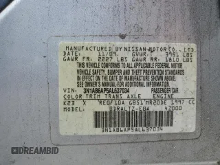 2010 Nissan Sentra S with VIN 3N1AB6AP5AL637034, listed as a Copart auction lot 61011835 with 176,874 mi miles and Salvage title. Bid and sale history available at DreamBid. Image 12.