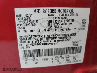 2011 Ford Edge Limited with VIN 2FMDK4KC6BBA96935, listed as a Copart auction lot 43860285 with 78,262 mi miles and Salvage Title. Bid and sale history available at carsss.com. Image 15.