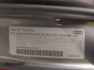 2021 Audi A6 Premium Plus with VIN WAUE3AF26MN073911, listed as a IAAI auction lot 42006754 with 38,834 mi miles. Bid and sale history available at carsss.com. Image 9.