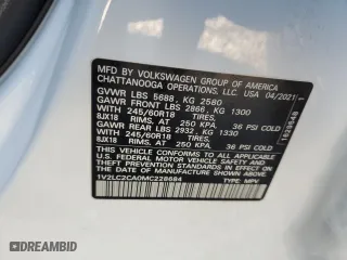 2021 Volkswagen Atlas Cross Sport 2.0T SE with VIN 1V2LC2CA0MC228684, listed as a Copart auction lot 84521374 with 75,148 mi miles and Salvage Title. Bid and sale history available at carsss.com. Image 14.