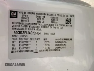 2010 Chevrolet Silverado 1500 LT with VIN 3GCRCSEA6AG205184, listed as a Copart auction lot 88074565 with 198,054 mi miles and Salvage Title. Bid and sale history available at DreamBid. Image 12.