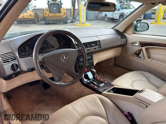2002 Mercedes-Benz SL 500 with VIN WDBFA68F42F204673, listed as a Copart auction lot 56757525 with 32,967 mi miles and Clean title. Bid and sale history available at DreamBid. Image 7.
