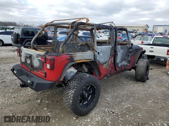 2014 Jeep Wrangler Unlimited Sport with VIN 1C4BJWDG0EL195765, listed as a Copart auction lot 41623095 with 0 mi miles and Non Repairable. Bid and sale history available at carsss.com. Image 3.