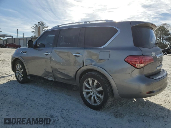 2011 Infiniti QX56 7-passenger with VIN JN8AZ2NE2B9000479, listed as a Copart auction lot 49492035 with 152,852 mi miles and Salvage Title. Bid and sale history available at carsss.com. Image 2.