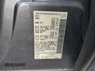 2023 Nissan Frontier SV with VIN 1N6ED1FK4PN631238, listed as a Copart auction lot 43640525 with 26,974 mi miles and Salvage title. Bid and sale history available at DreamBid. Image 12.