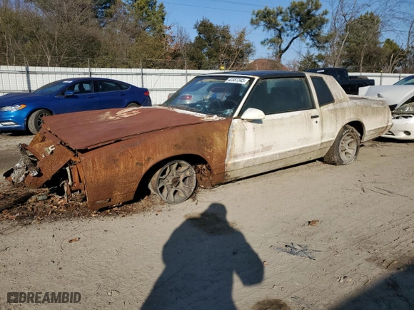 1986 Chevrolet Monte Carlo Sport SS with VIN 1G1GZ37G0GR109100, listed as a Copart auction lot 42387345 with 0 mi miles and Non Repairable. Bid and sale history available at carsss.com. Image 1.