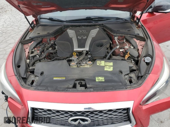 2018 Infiniti Q50 Red Sport 400 with VIN JN1FV7AP5JM460848, listed as a Copart auction lot 49785355 with 88,963 mi miles and Clean Title. Bid and sale history available at carsss.com. Image 11.