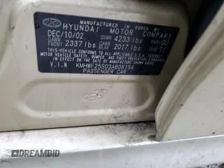 2003 Hyundai Sonata with VIN KMHWF25S03A806154, listed as a Copart auction lot 42791435 with 194,357 mi miles and Salvage Title. Bid and sale history available at carsss.com. Image 12.