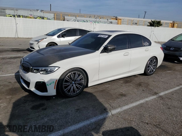 2021 BMW 3 Series M340i xDrive with VIN 3MW5U9J07M8B57210, listed as a Copart auction lot 86221464 with 50,810 mi miles and Salvage Title. Bid and sale history available at carsss.com. Image 1.