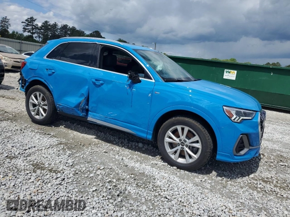 2023 Audi Q3 S line Premium z VIN WA1DECF37P1038071, wystawiony jako Copart lot #52602355 z przebiegiem 44 479 mil mil oraz Szkody całkowita. Historia ofert i sprzedaży dostępna na DreamBid. Obrazek 4.