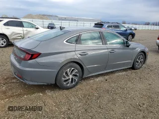 2020 Hyundai Sonata Hybrid Blue with VIN KMHL24JJXLA012298, listed as a Copart auction lot 45607435 with 111,726 mi miles and Salvage Title. Bid and sale history available at carsss.com. Image 3.