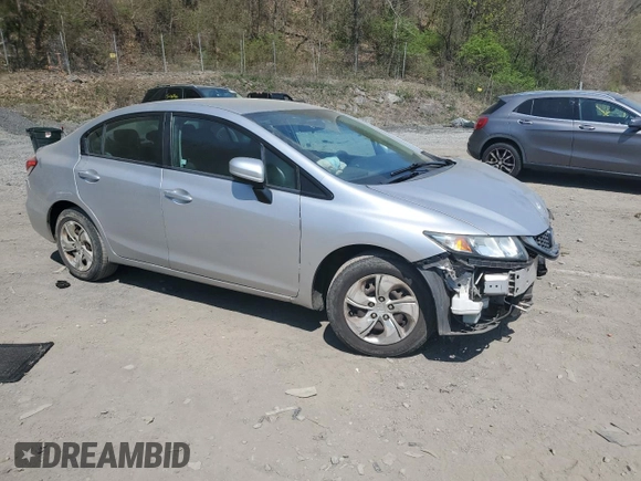 2015 Honda Civic Sedan LX with VIN 19XFB2F50FE285737, listed as a Copart auction lot 54292615 with 160,384 mi miles and Salvage Title. Bid and sale history available at carsss.com. Image 4.