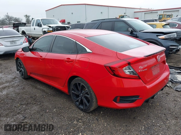 2019 Honda Civic Sedan Sport with VIN 2HGFC2F83KH540209, listed as a IAAI auction lot 41601755 with 54,177 mi miles. Bid and sale history available at carsss.com. Image 3.