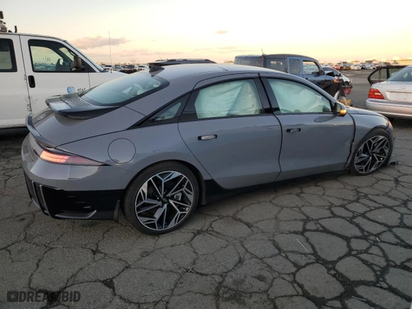 2023 Hyundai IONIQ 6 Limited with VIN KMHM54AA7PA035443, listed as a Copart auction lot 80313004 with 9268 miles and Salvage Title. Bid and sale history available at carsss.com. Image 3.