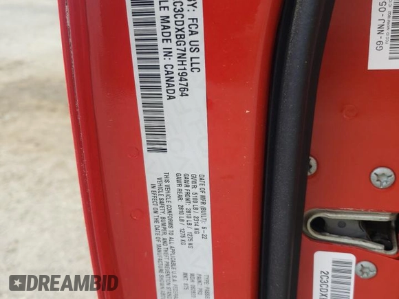 2022 Dodge Charger SXT with VIN 2C3CDXBG7NH194764, listed as a Copart auction lot 50421475 with 34,390 mi miles and Salvage Title. Bid and sale history available at DreamBid. Image 13.