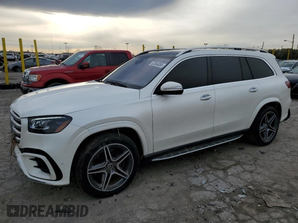 2024 Mercedes-Benz GLS 450 with VIN 4JGFF5KE4RB077224, listed as a Copart auction lot 52364055 with 31,854 mi miles and Salvage title. Bid and sale history available at DreamBid. Image 1.