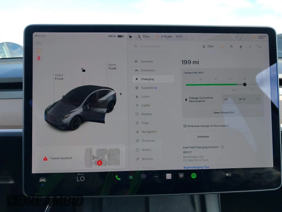 2021 Tesla Model Y Long Range with VIN 5YJYGDEE6MF209034, listed as a IAAI auction lot 41896238 with 53,401 mi miles. Bid and sale history available at carsss.com. Image 18.