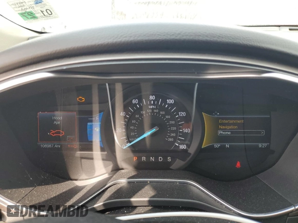 2017 Ford Fusion SE with VIN 3FA6P0HD2HR240357, listed as a Copart auction lot 57470115 with 106,987 mi miles and Salvage title. Bid and sale history available at DreamBid. Image 9.