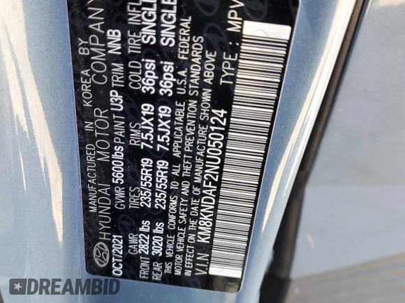 2022 Hyundai Ioniq 5 SEL с VIN KM8KNDAF2NU050124, выставлен на аукционе Copart как лот 51532145 с пробегом 20 060 миль миль и Списание • Salvage title. История ставок и продаж доступна на DreamBid. Изображение 14.