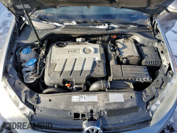 2012 Volkswagen Golf TDI with VIN WVWNM7AJ5CW332205, listed as a Copart auction lot 44744695 with 109,381 mi miles and Salvage title. Bid and sale history available at DreamBid. Image 11.