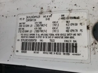 2003 Dodge Ram 2500 ST with VIN 3D7KU28CX3G850750, listed as a Copart auction lot 46476594 with 0 mi miles and Non Repairable. Bid and sale history available at carsss.com. Image 12.