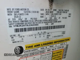 2020 Ford Expedition Max Limited z VIN 1FMJK2AT9LEA83966, wystawiony jako Copart lot #57096815 z przebiegiem 38 293 mil mil oraz Szkoda całkowita • Salvage title. Historia ofert i sprzedaży dostępna na DreamBid. Obrazek 13.
