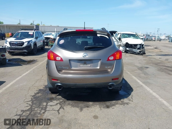 2009 Nissan Murano S with VIN JN8AZ18W09W101370, listed as a IAAI auction lot 42100083 with 168,687 mi miles and . Bid and sale history available at carsss.com. Image 16.