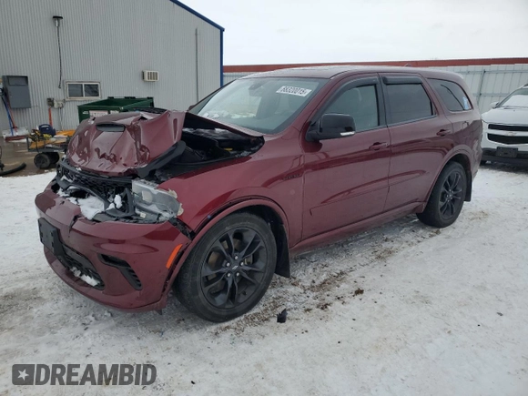 2021 Dodge Durango R/T with VIN 1C4SDJCT7MC848471, listed as a Copart auction lot 88320015 with 57,104 mi miles and Salvage Title. Bid and sale history available at DreamBid. Image 1.
