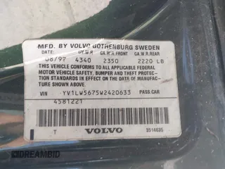 1998 Volvo V70 GLT with VIN YV1LW5675W2420633, listed as a IAAI auction lot 42117111 with 92,644 mi miles and . Bid and sale history available at DreamBid. Image 9.