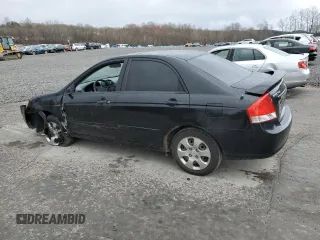 2009 Kia Spectra EX with VIN KNAFE222795620282, listed as a Copart auction lot 53187425 with 0 mi miles and Salvage Title. Bid and sale history available at carsss.com. Image 2.